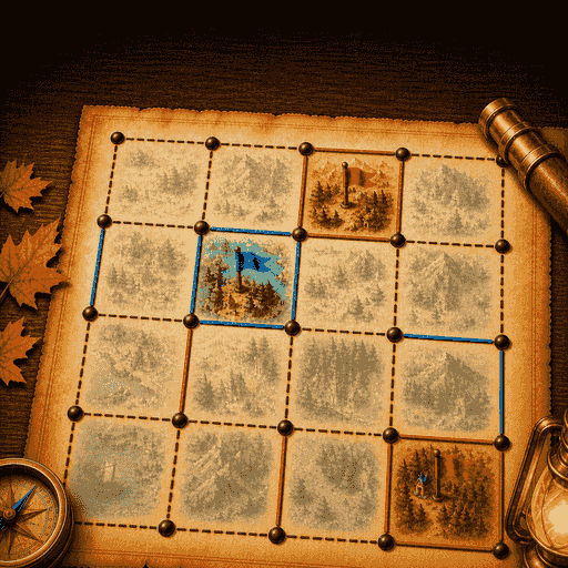 Dots and Boxes in Just One More, in the Cartographer's Study