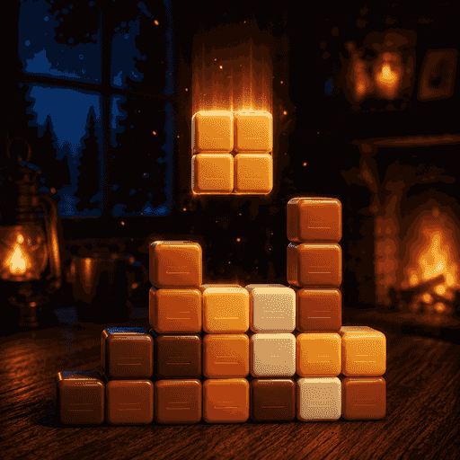 Falling Blocks in Just One More, Feeding the Fire
